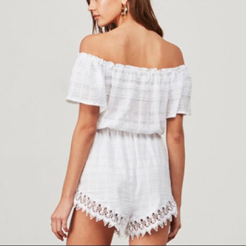 bb dakota // white lace OTS romper - Picture 2 of 3